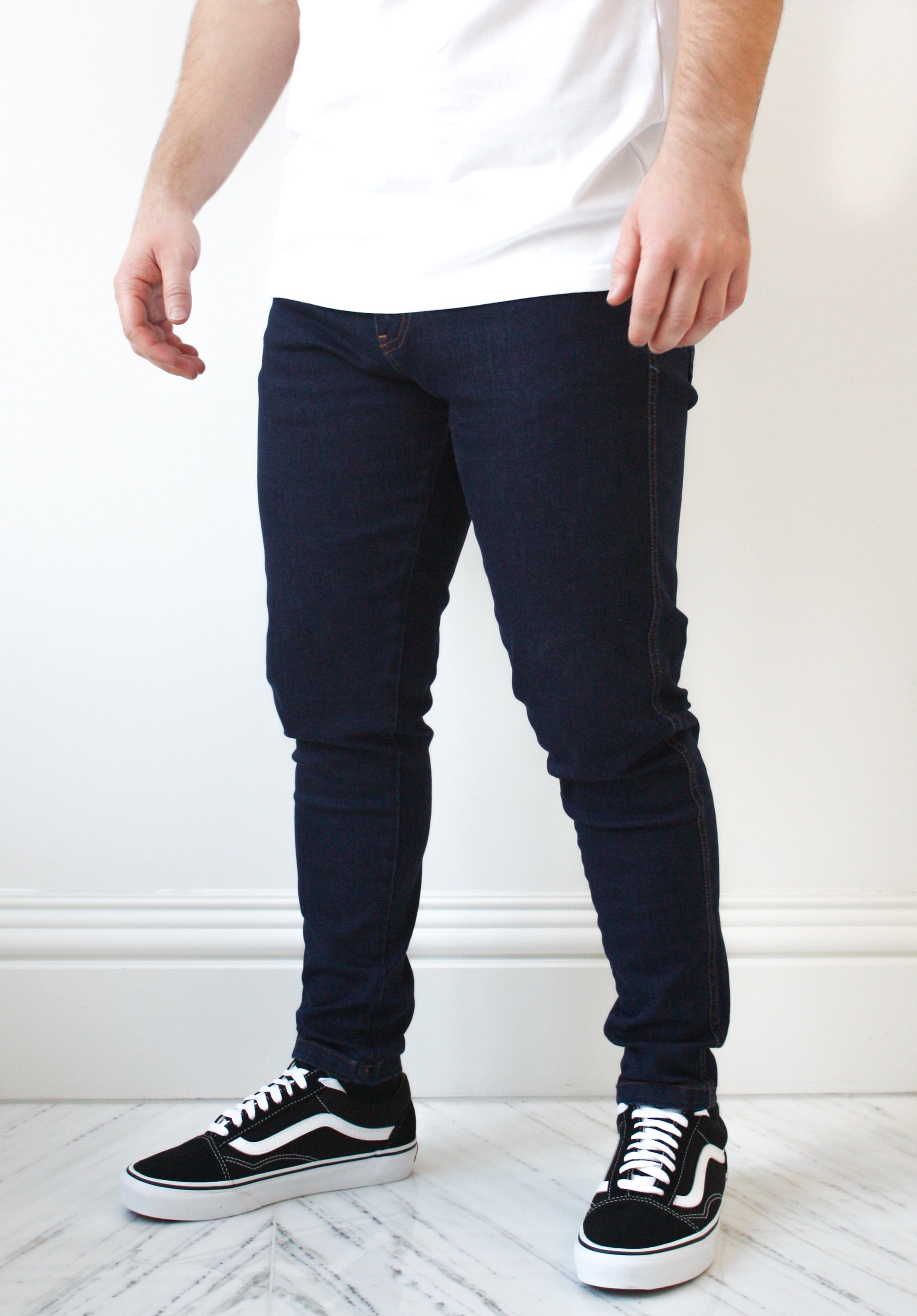 Dark Blue Slim Fit Jeans - Bantam Clothing