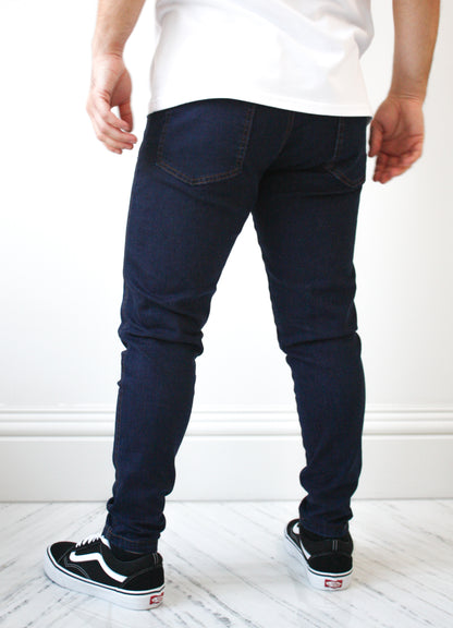 Dark Blue Slim Fit Jeans - Bantam Clothing